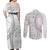 Tokelau White Sunday Couples Matching Off Shoulder Maxi Dress and Long Sleeve Button Shirt Lotu Tamaiti Ngatu Tokelau Feletoa Manulua - Polynesian Pride