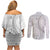 Tokelau White Sunday Couples Matching Off Shoulder Short Dress and Long Sleeve Button Shirt Lotu Tamaiti Ngatu Tokelau Feletoa Manulua - Polynesian Pride
