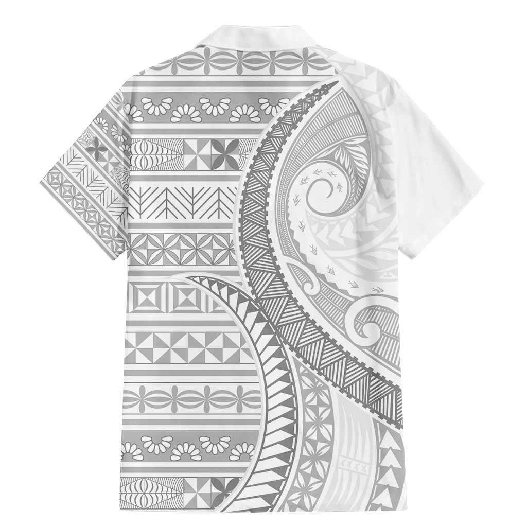 Tokelau White Sunday Family Matching Mermaid Dress and Hawaiian Shirt Lotu Tamaiti Ngatu Tokelau Feletoa Manulua LT9 - Polynesian Pride