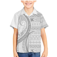 Tokelau White Sunday Family Matching Mermaid Dress and Hawaiian Shirt Lotu Tamaiti Ngatu Tokelau Feletoa Manulua LT9 Son's Shirt White - Polynesian Pride