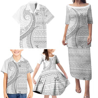 Tokelau White Sunday Family Matching Puletasi and Hawaiian Shirt Lotu Tamaiti Ngatu Tokelau Feletoa Manulua LT9 - Polynesian Pride