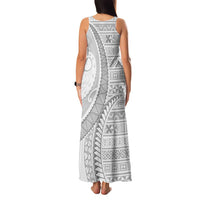 Tokelau White Sunday Family Matching Tank Maxi Dress and Hawaiian Shirt Lotu Tamaiti Ngatu Tokelau Feletoa Manulua LT9 - Polynesian Pride