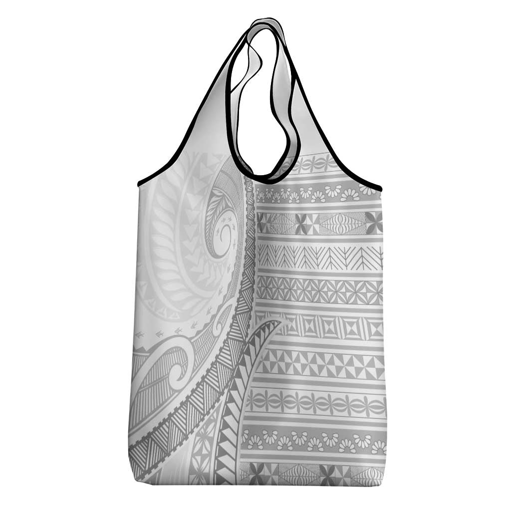 Tokelau White Sunday Grocery Bag Lotu Tamaiti Ngatu Tokelau Feletoa Manulua LT9 - Polynesian Pride