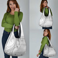 Tokelau White Sunday Grocery Bag Lotu Tamaiti Ngatu Tokelau Feletoa Manulua LT9 - Polynesian Pride