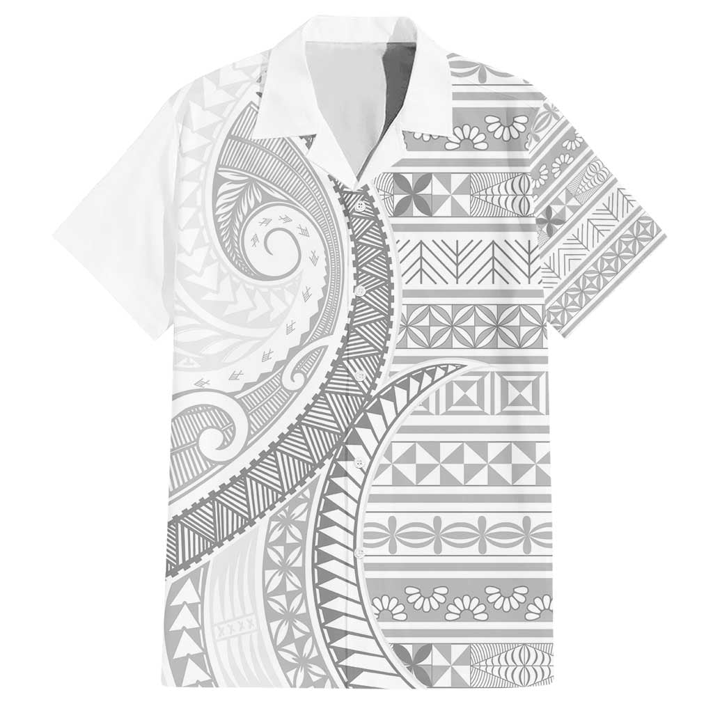 Tokelau White Sunday Hawaiian Shirt Lotu Tamaiti Ngatu Tokelau Feletoa Manulua - Polynesian Pride