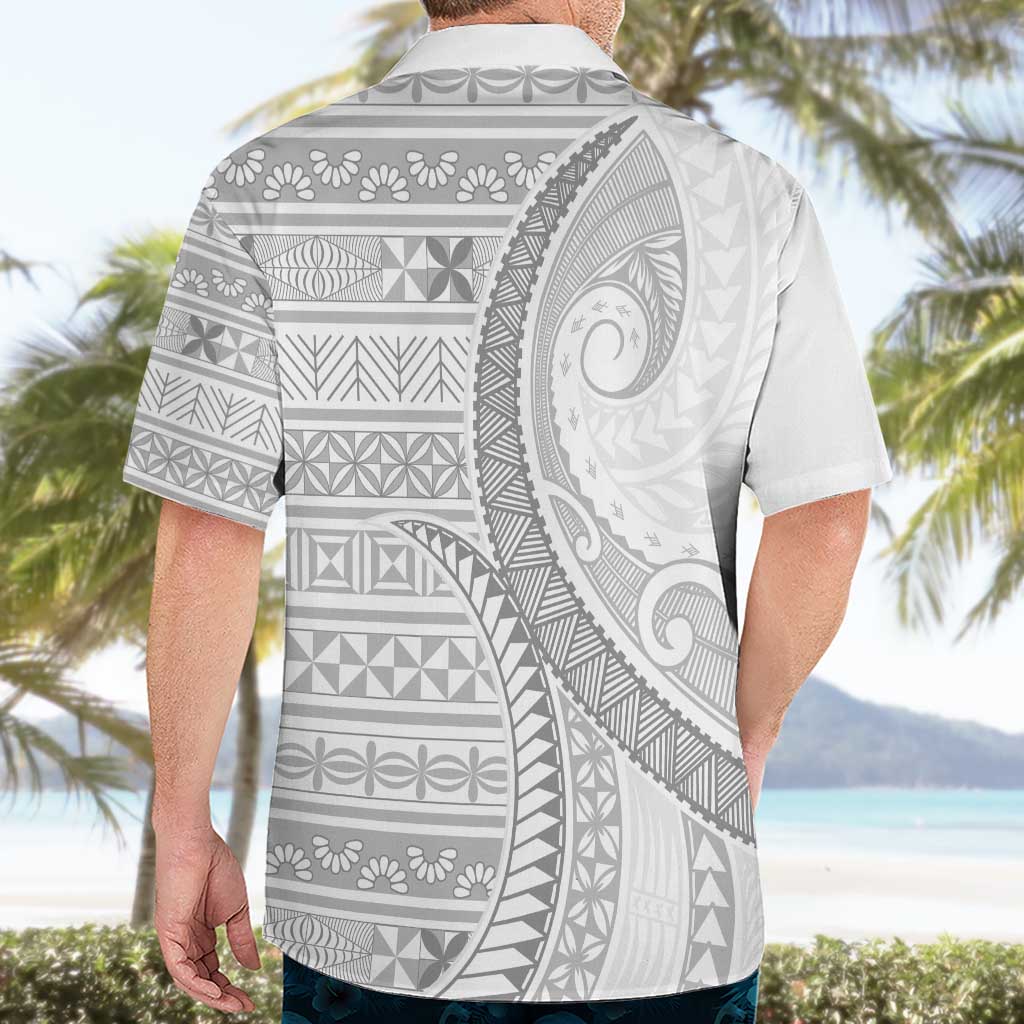 Tokelau White Sunday Hawaiian Shirt Lotu Tamaiti Ngatu Tokelau Feletoa Manulua LT9 - Polynesian Pride