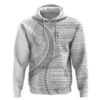 Tokelau White Sunday Hoodie Lotu Tamaiti Ngatu Tokelau Feletoa Manulua LT9 Pullover Hoodie White - Polynesian Pride