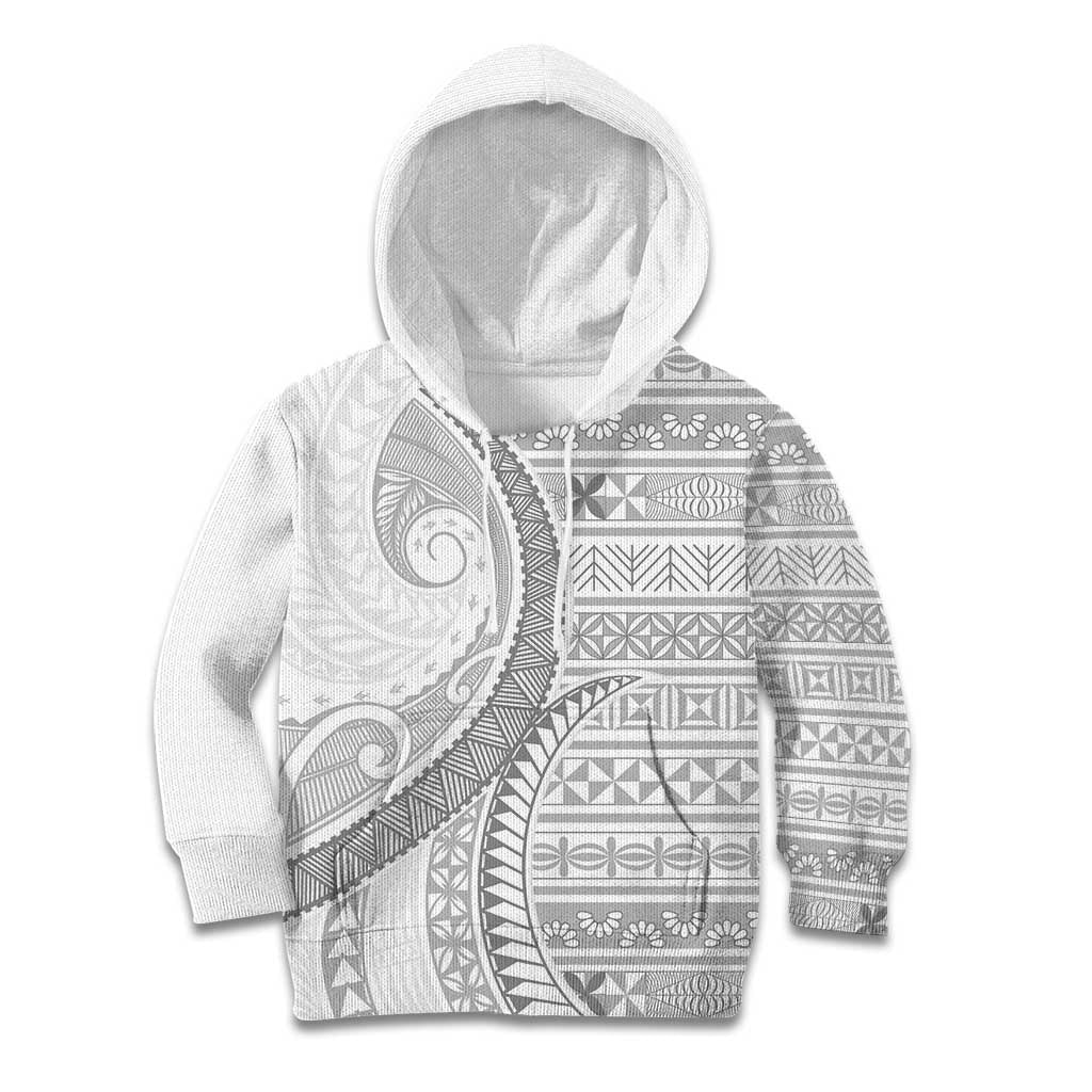 Tokelau White Sunday Kid Hoodie Lotu Tamaiti Ngatu Tokelau Feletoa Manulua LT9 Hoodie White - Polynesian Pride