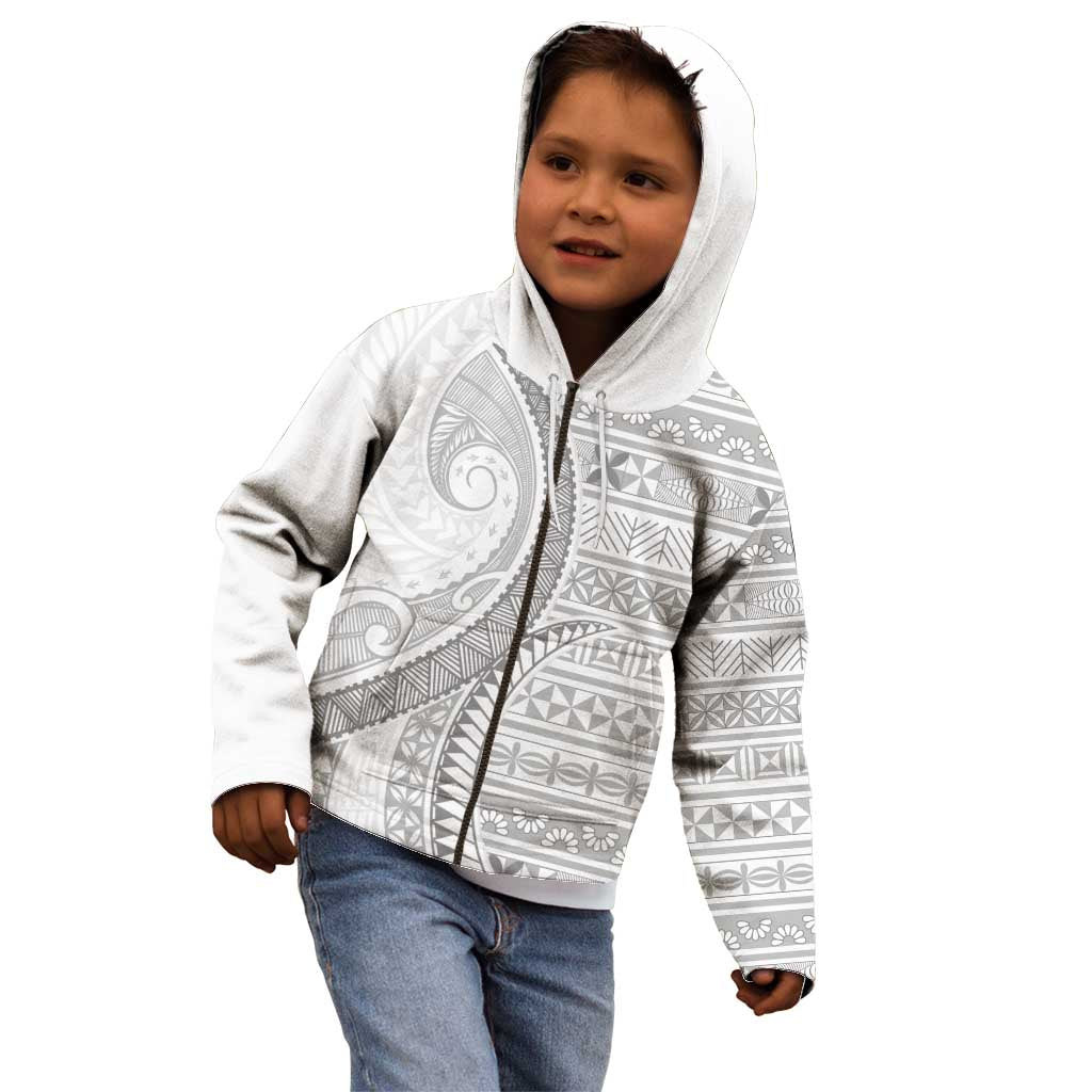 Tokelau White Sunday Kid Hoodie Lotu Tamaiti Ngatu Tokelau Feletoa Manulua LT9 - Polynesian Pride