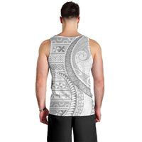 Tokelau White Sunday Men Tank Top Lotu Tamaiti Ngatu Tokelau Feletoa Manulua LT9 - Polynesian Pride