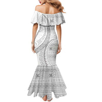 Tokelau White Sunday Mermaid Dress Lotu Tamaiti Ngatu Tokelau Feletoa Manulua LT9 - Polynesian Pride