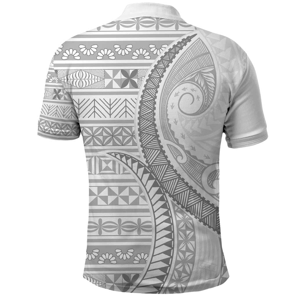 Tokelau White Sunday Polo Shirt Lotu Tamaiti Ngatu Tokelau Feletoa Manulua LT9 - Polynesian Pride