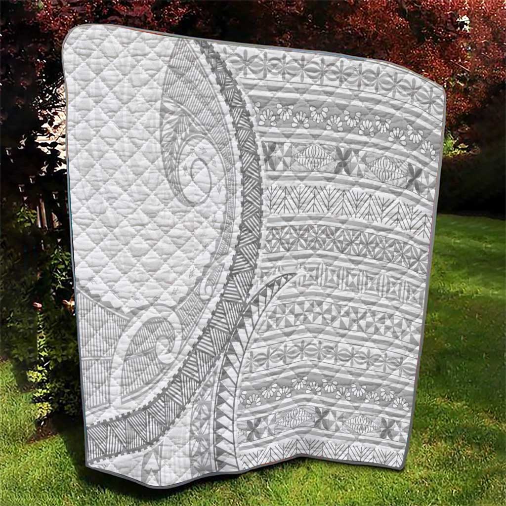 Tokelau White Sunday Quilt Lotu Tamaiti Ngatu Tokelau Feletoa Manulua - Polynesian Pride