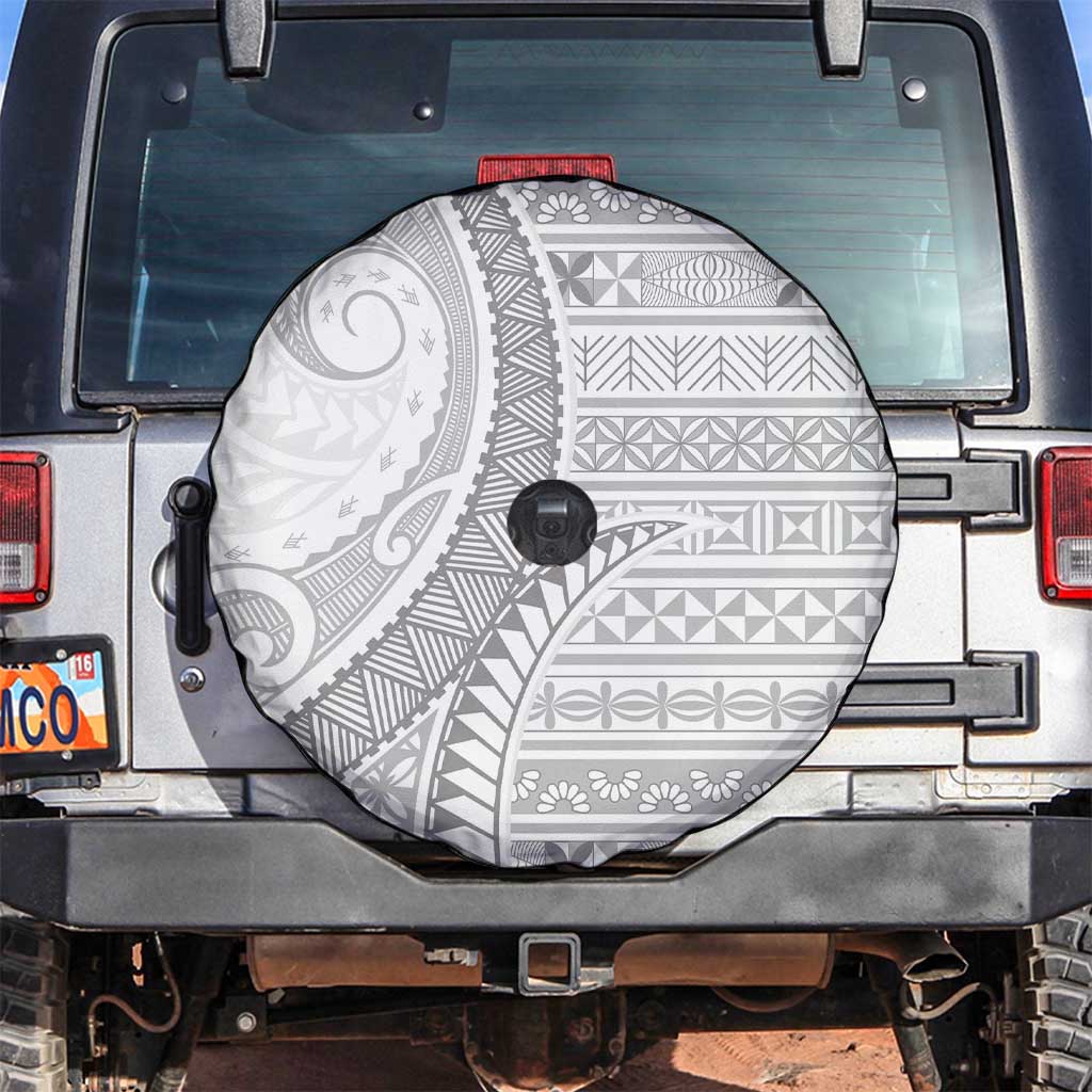 Tokelau White Sunday Spare Tire Cover Lotu Tamaiti Ngatu Tokelau Feletoa Manulua - Polynesian Pride