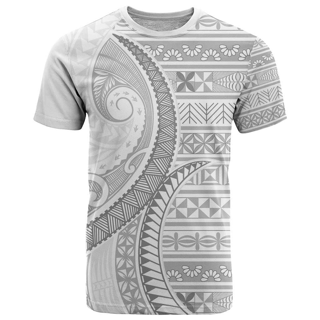 Tokelau White Sunday T Shirt Lotu Tamaiti Ngatu Tokelau Feletoa Manulua LT9 White - Polynesian Pride