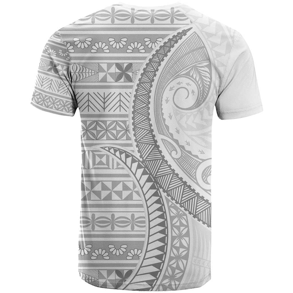 Tokelau White Sunday T Shirt Lotu Tamaiti Ngatu Tokelau Feletoa Manulua LT9 - Polynesian Pride