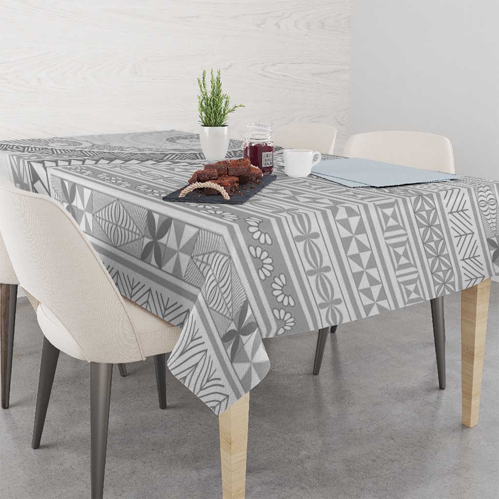Tokelau White Sunday Tablecloth Lotu Tamaiti Ngatu Tokelau Feletoa Manulua - Polynesian Pride