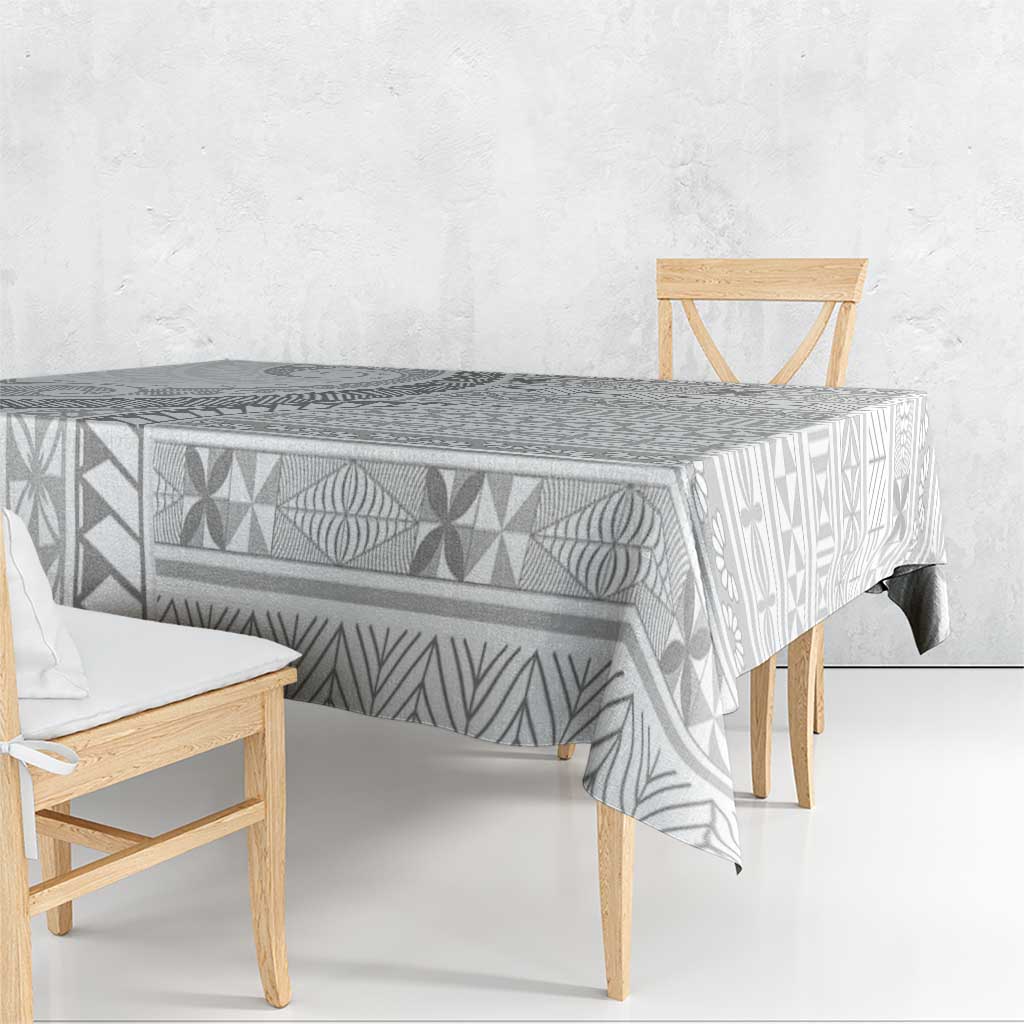 Tokelau White Sunday Tablecloth Lotu Tamaiti Ngatu Tokelau Feletoa Manulua - Polynesian Pride