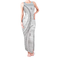 Tokelau White Sunday Tank Maxi Dress Lotu Tamaiti Ngatu Tokelau Feletoa Manulua LT9 Women White - Polynesian Pride