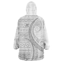 Tokelau White Sunday Wearable Blanket Hoodie Lotu Tamaiti Ngatu Tokelau Feletoa Manulua LT9 - Polynesian Pride