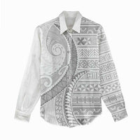 Tokelau White Sunday Women Casual Shirt Lotu Tamaiti Ngatu Tokelau Feletoa Manulua LT9 - Polynesian Pride