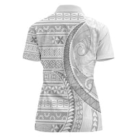 Tokelau White Sunday Women Polo Shirt Lotu Tamaiti Ngatu Tokelau Feletoa Manulua LT9 - Polynesian Pride
