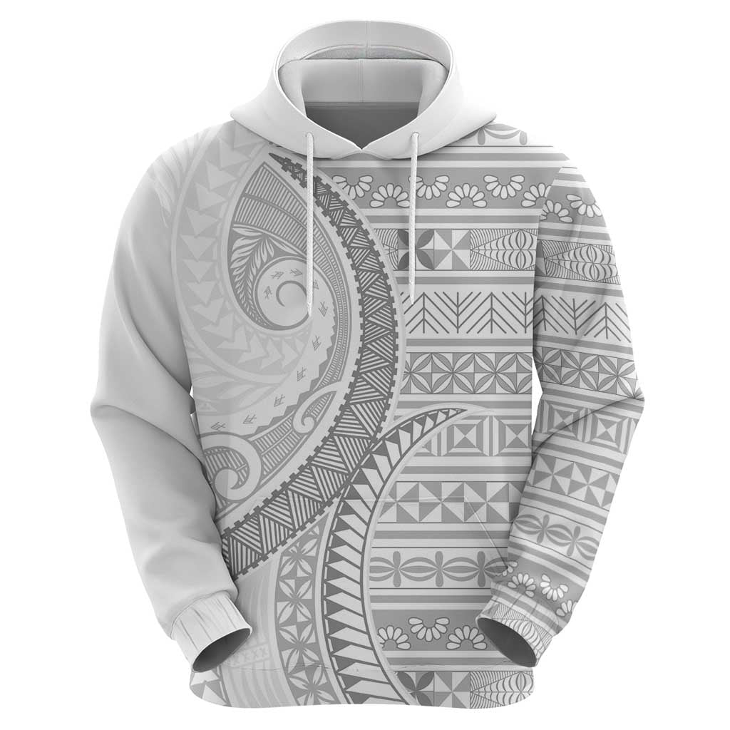 Tokelau White Sunday Zip Hoodie Lotu Tamaiti Ngatu Tokelau Feletoa Manulua LT9 - Polynesian Pride