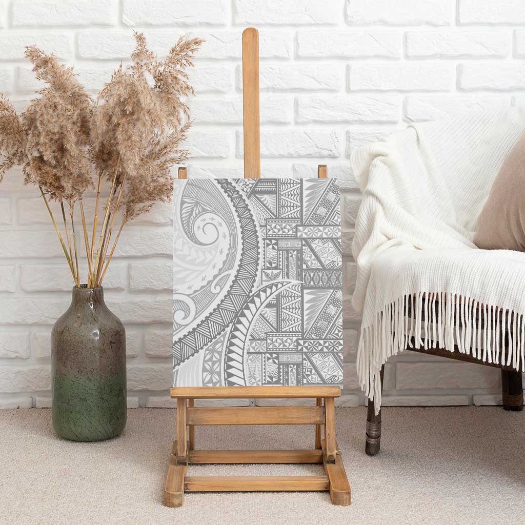 Tonga White Sunday Canvas Wall Art Lotu Tamaiti Ngatu Tribal LT9 - Polynesian Pride