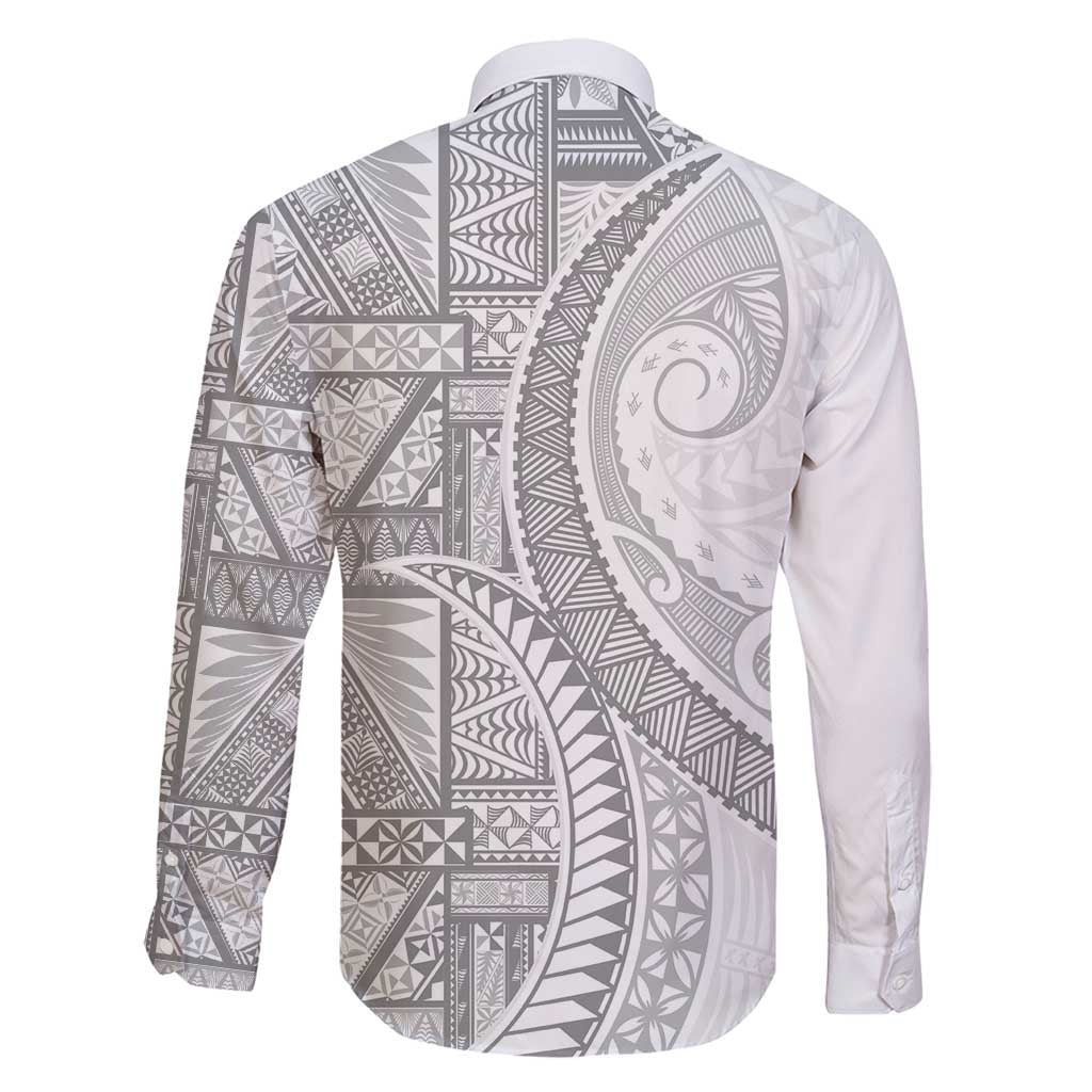 Tonga White Sunday Family Matching Puletasi and Hawaiian Shirt Lotu Tamaiti Ngatu Tribal LT9 - Polynesian Pride