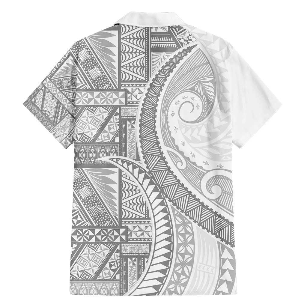 Tonga White Sunday Family Matching Tank Maxi Dress and Hawaiian Shirt Lotu Tamaiti Ngatu Tribal LT9 - Polynesian Pride