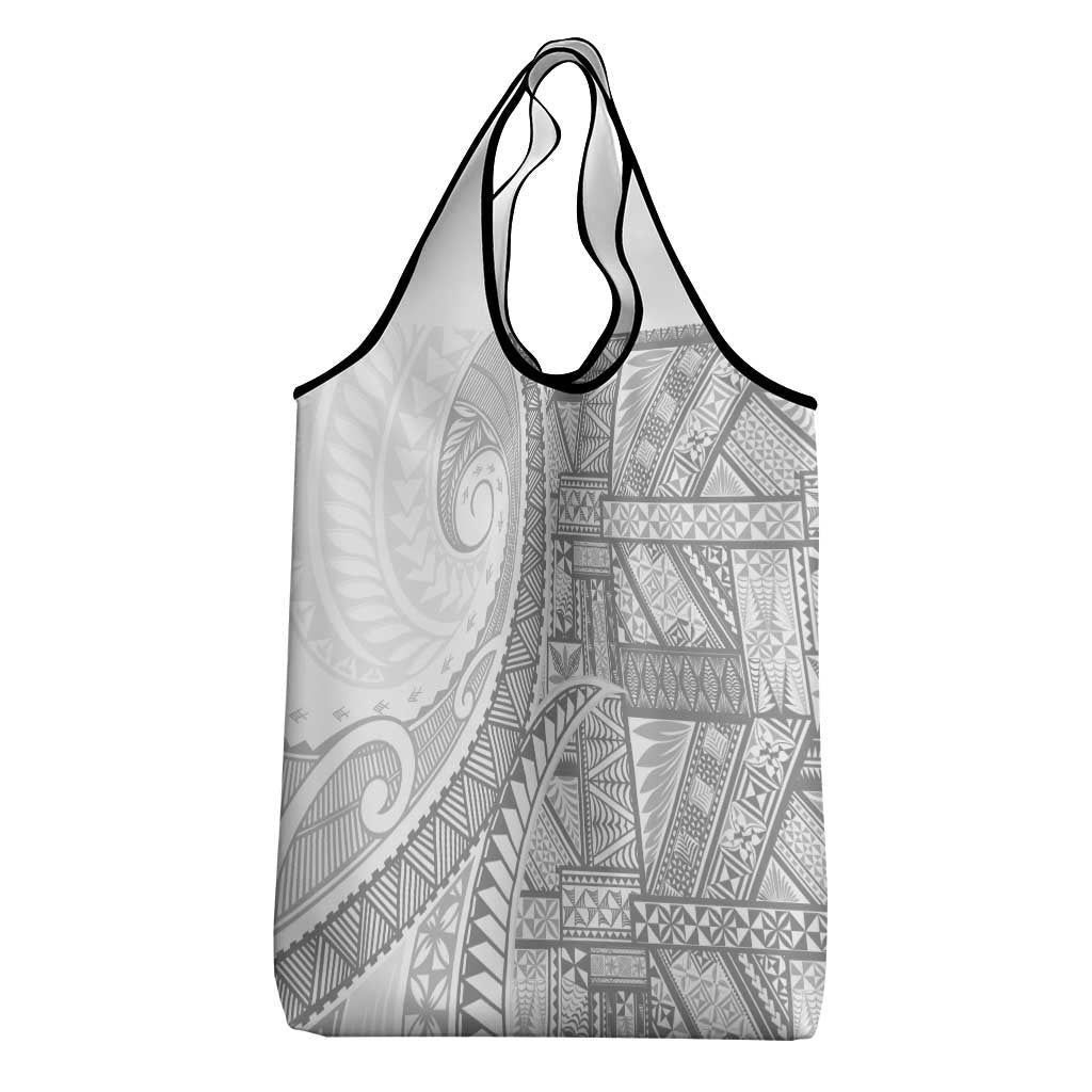 Tonga White Sunday Grocery Bag Lotu Tamaiti Ngatu Tribal - Polynesian Pride