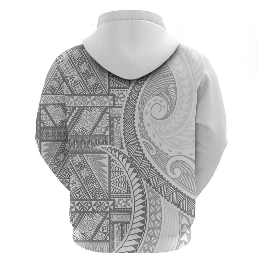Tonga White Sunday Hoodie Lotu Tamaiti Ngatu Tribal LT9 - Polynesian Pride