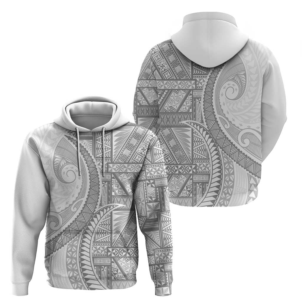 Tonga White Sunday Hoodie Lotu Tamaiti Ngatu Tribal LT9 - Polynesian Pride
