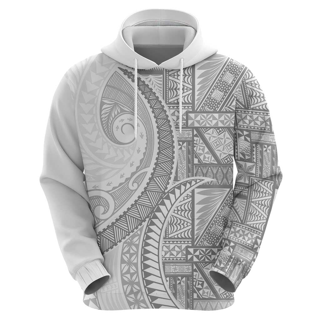 Tonga White Sunday Hoodie Lotu Tamaiti Ngatu Tribal LT9 - Polynesian Pride