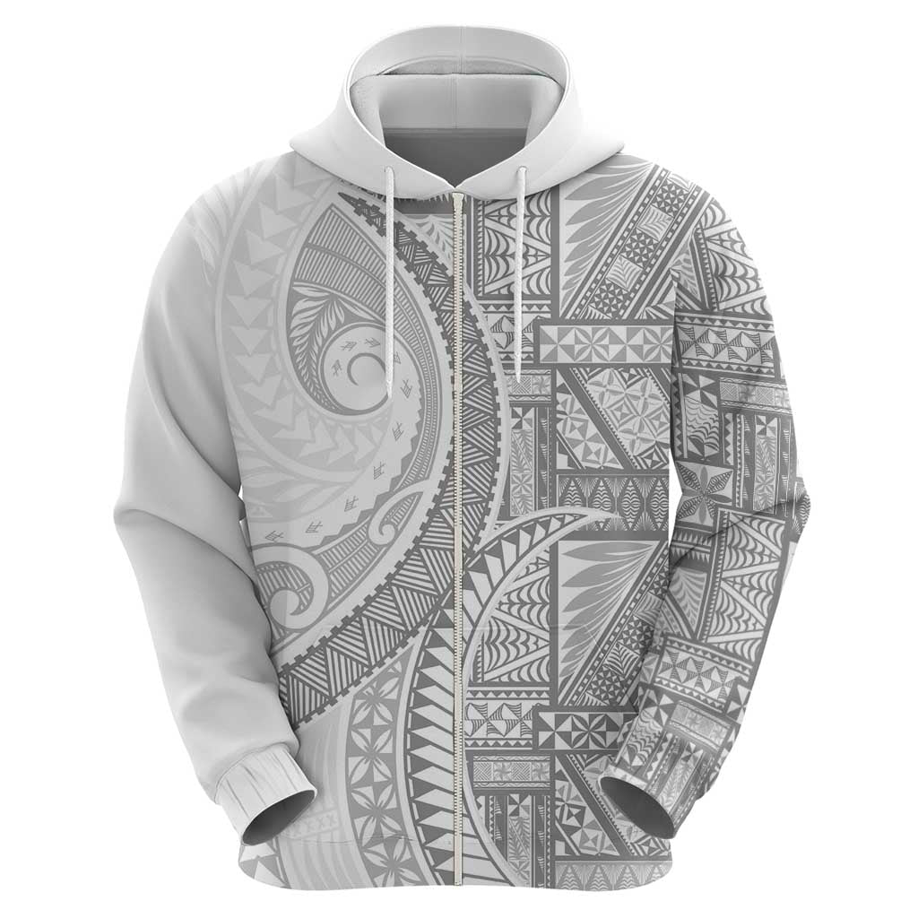 Tonga White Sunday Hoodie Lotu Tamaiti Ngatu Tribal LT9 - Polynesian Pride