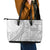 Tonga White Sunday Leather Tote Bag Lotu Tamaiti Ngatu Tribal - Polynesian Pride