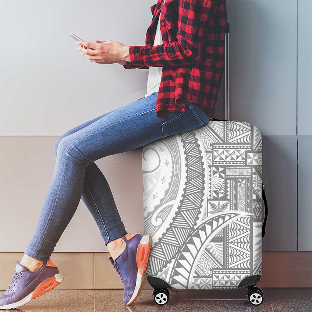 Tonga White Sunday Luggage Cover Lotu Tamaiti Ngatu Tribal - Polynesian Pride