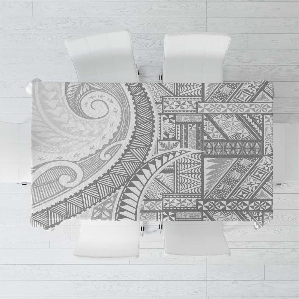 Tonga White Sunday Tablecloth Lotu Tamaiti Ngatu Tribal - Polynesian Pride