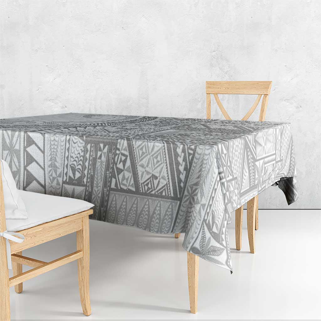 Tonga White Sunday Tablecloth Lotu Tamaiti Ngatu Tribal - Polynesian Pride
