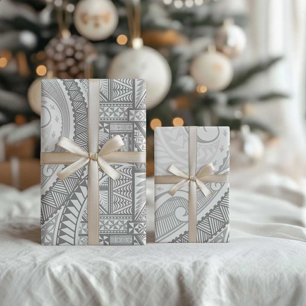Tonga White Sunday Wrapping Paper Lotu Tamaiti Ngatu Tribal LT9 - Polynesian Pride
