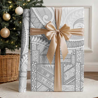 Tonga White Sunday Wrapping Paper Lotu Tamaiti Ngatu Tribal LT9 - Polynesian Pride