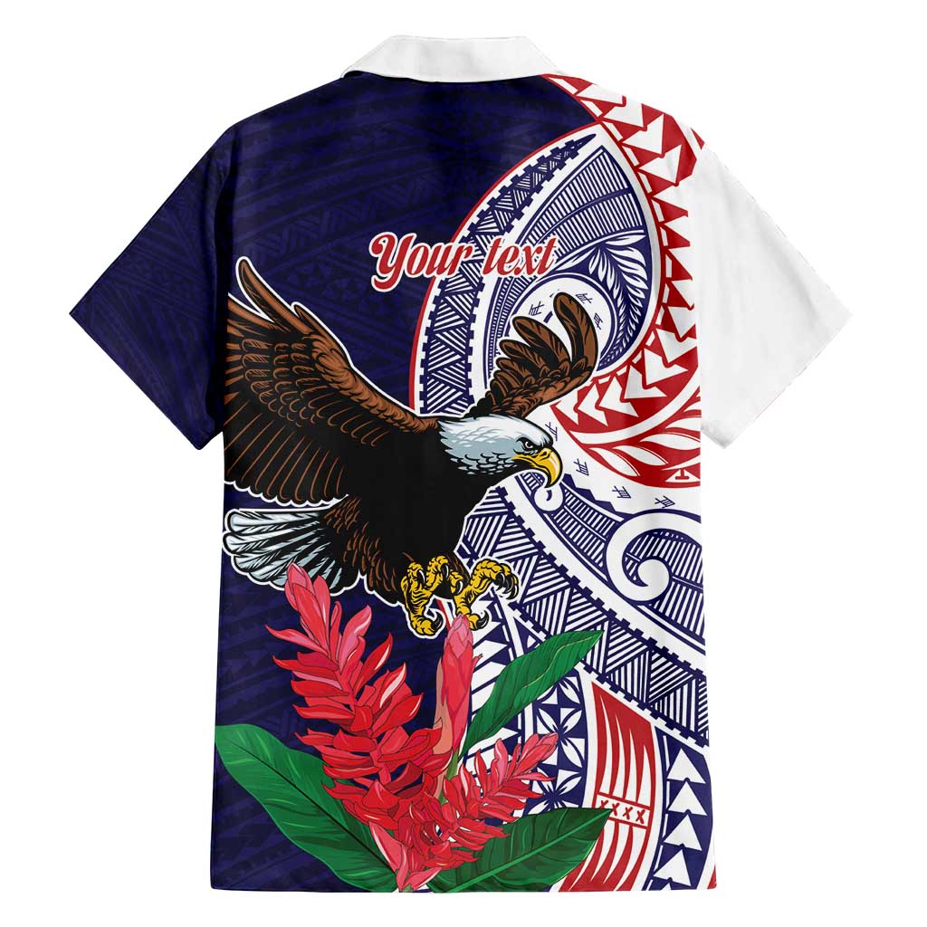 American Samoa Bald Eagle Personalized Family Matching Off Shoulder Maxi Dress and Hawaiian Shirt Polynesian Teuila Flowers - Polynesian Pride