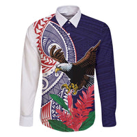 American Samoa Bald Eagle Personalized Family Matching Tank Maxi Dress and Hawaiian Shirt Polynesian Teuila Flowers - Polynesian Pride