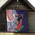 American Samoa Bald Eagle Personalized Quilt Polynesian Teuila Flowers - Polynesian Pride