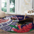 American Samoa Bald Eagle Personalized Round Carpet Polynesian Teuila Flowers - Polynesian Pride