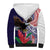 American Samoa Bald Eagle Personalized Sherpa Hoodie Polynesian Teuila Flowers - Polynesian Pride