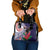 American Samoa Bald Eagle Personalized Shoulder Handbag Polynesian Teuila Flowers - Polynesian Pride