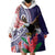 American Samoa Bald Eagle Personalized Wearable Blanket Hoodie Polynesian Teuila Flowers - Polynesian Pride