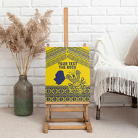 Niue Crab Personalised Canvas Wall Art Niuean Hiapo Pattern - Polynesian Pride