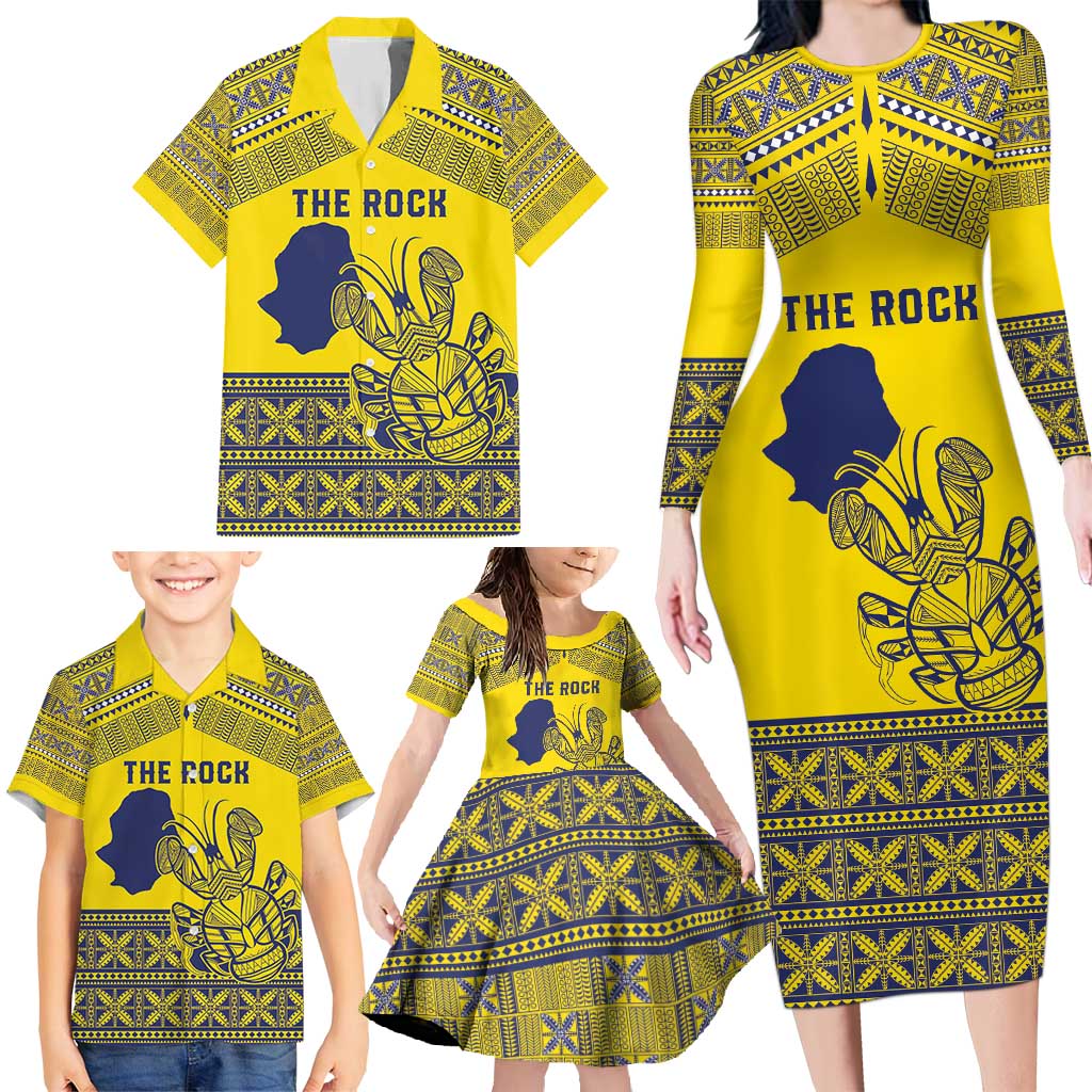 Niue Crab Personalised Family Matching Long Sleeve Bodycon Dress and Hawaiian Shirt Niuean Hiapo Pattern LT9 - Polynesian Pride